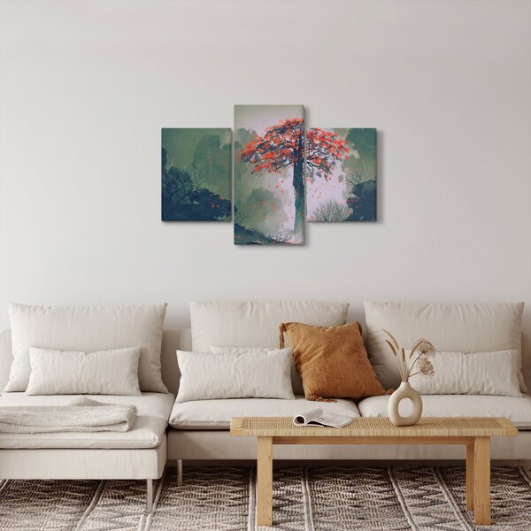 Obraz osamoteného červeného stromu (90x60 cm)