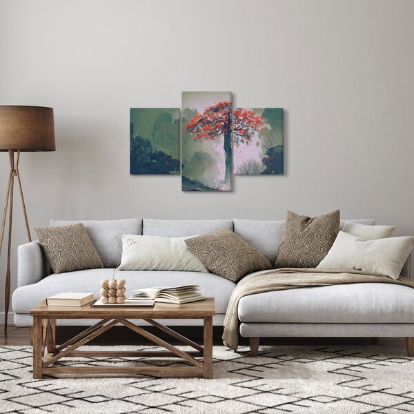 Obraz osamoteného červeného stromu (90x60 cm)