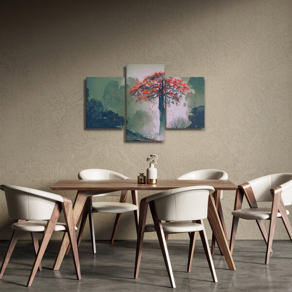 Obraz osamoteného červeného stromu (90x60 cm)