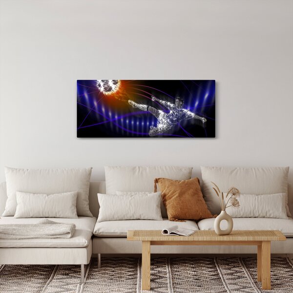 Obraz futbalistu v skoku (120x50 cm)