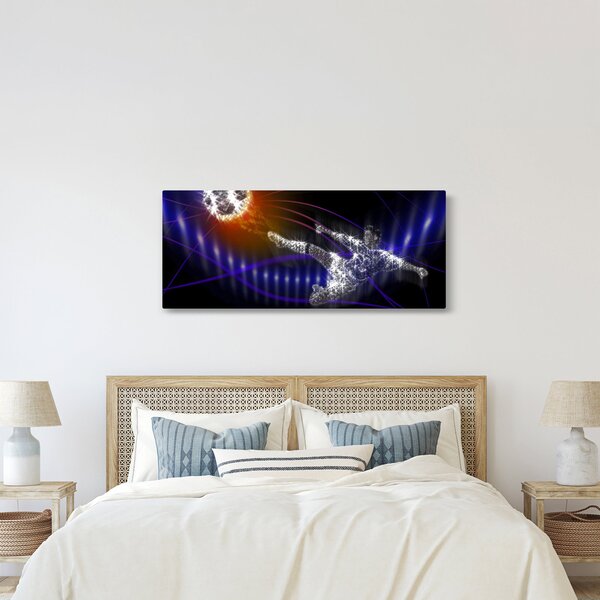 Obraz futbalistu v skoku (120x50 cm)