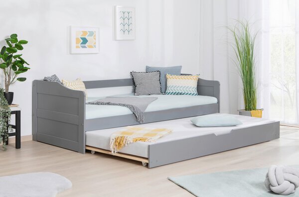 POSTEĽ S VÝSUVNÝM LÔŽKOM, 90/200 cm svetlosivá MID.YOU - Detské izby, Online Only