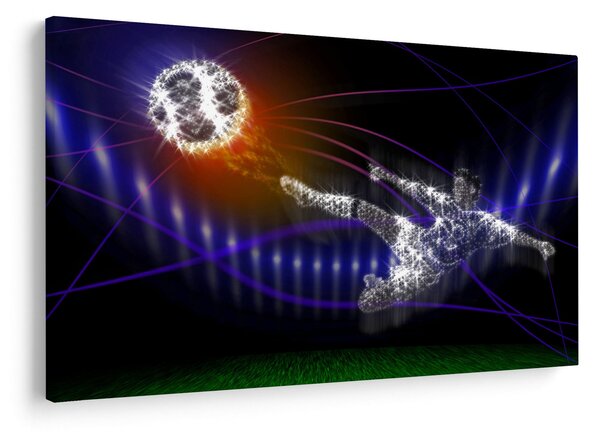 Obraz futbalistu v skoku (90x60 cm)