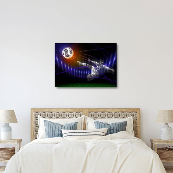 Obraz futbalistu v skoku (70x50 cm)