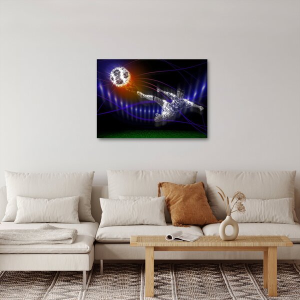 Obraz futbalistu v skoku (70x50 cm)