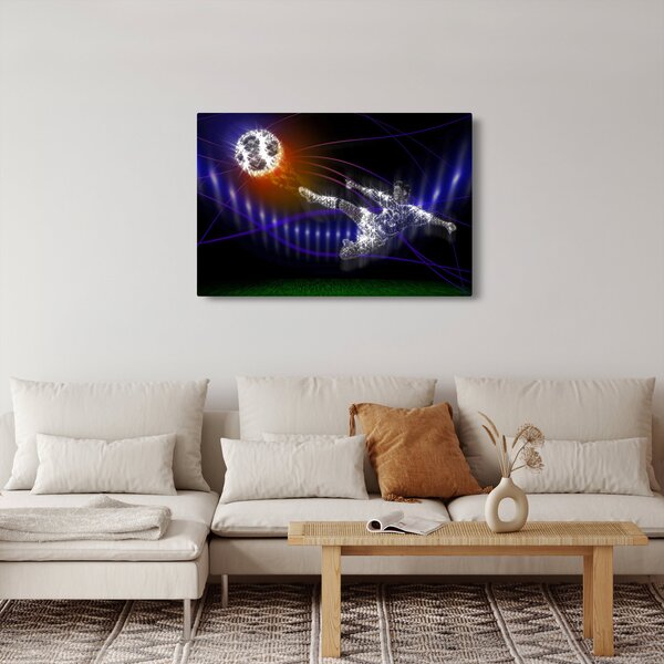 Obraz futbalistu v skoku (90x60 cm)