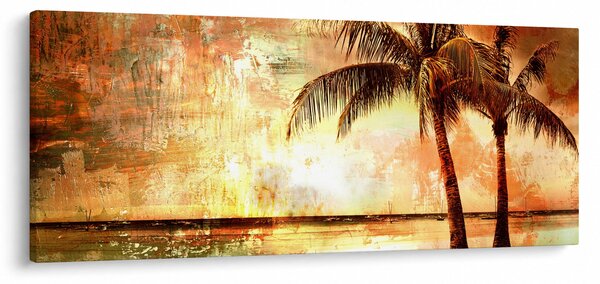 Obraz - Palmy na pláži (120x50 cm)