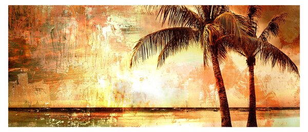 Obraz - Palmy na pláži (120x50 cm)