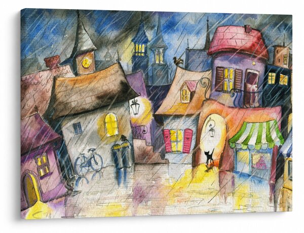Obraz - Daždivý večer (70x50 cm)