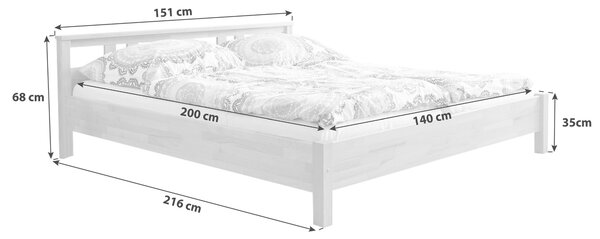 POSTEĽ, 140/200 cm farba buka MID.YOU - Online Only spálne, Online Only