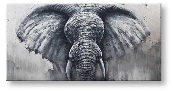 Maľovaný obraz na stenu SLON 140x70 cm