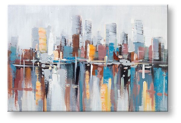 Maľovaný obraz na stenu MESTO 90x60 cm