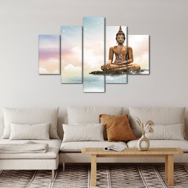 Obraz - Budha dozerajúci na zemi (150x105 cm)