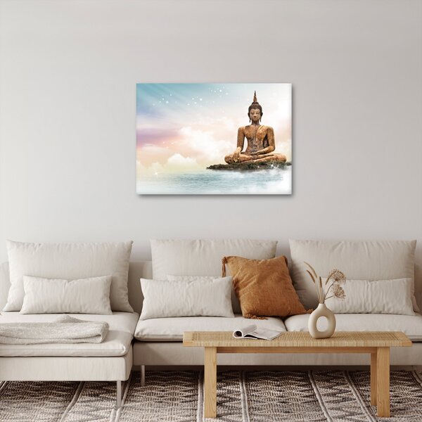 Obraz - Budha dozerajúci na zemi (70x50 cm)