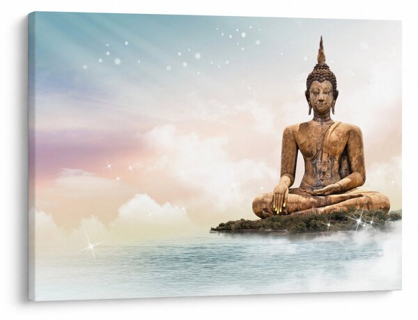 Obraz - Budha dozerajúci na zemi (70x50 cm)