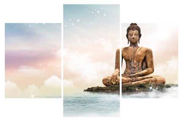 Obraz - Budha dozerajúci na zemi (90x60 cm)