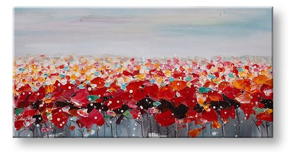 Maľovaný obraz na stenu KVETY 100x50 cm
