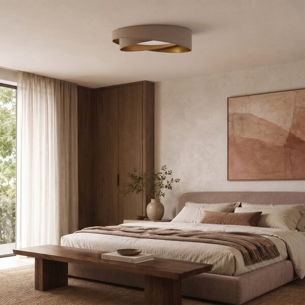 BRILAGI- LED stropné svietidlo VELVET TWIST LED/24W/230V 4000K priemer 55 cm béžová/zlatá