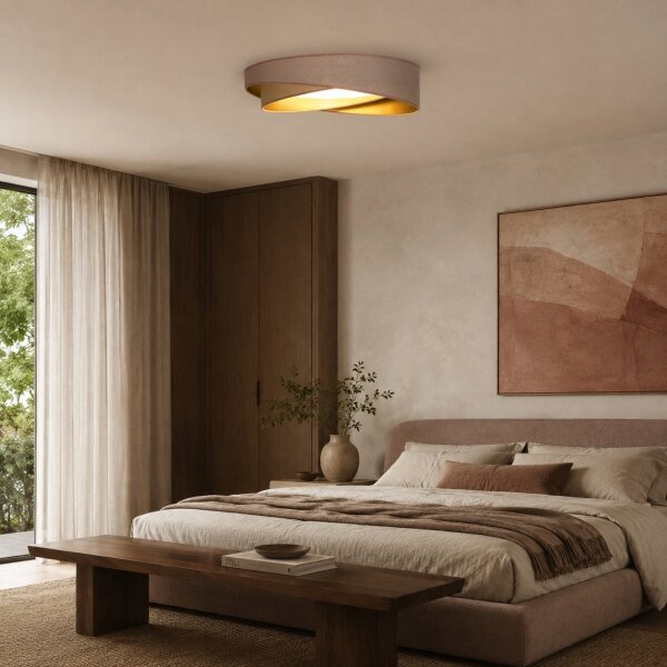 BRILAGI- LED stropné svietidlo VELVET TWIST LED/24W/230V 4000K priemer 55 cm béžová/zlatá