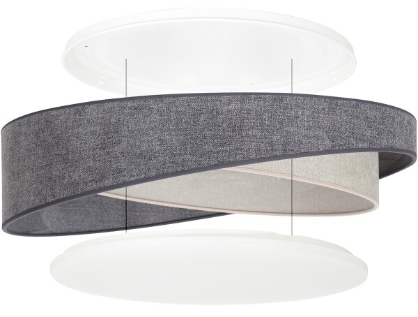BRILAGI- LED stropné svietidlo VELVET TWIST LED/24W/230V 4000K pr. 55 cm šedá/kr
