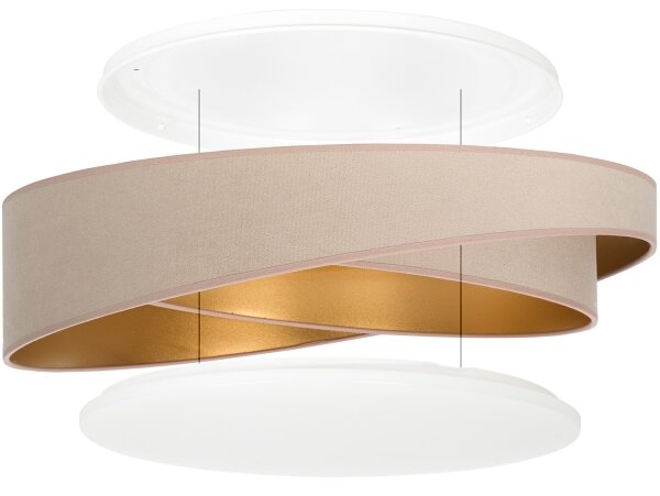 BRILAGI- LED stropné svietidlo VELVET TWIST LED/24W/230V 4000K priemer 55 cm béžová/zlatá