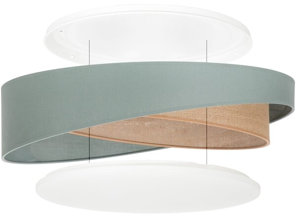 BRILAGI-LED Stropné svietidlo VELVET TWIST LED/24W/230V 4000K pr. 55 cm zelené/béžové