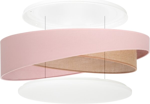 BRILAGI - LED stmievateľné svietidlo VELVET TWIST LED/36W/230V CCT priemer 65 cm WT ružová/béžová + diaľkové ovládanie