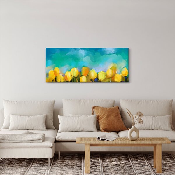 Obraz žltých tulipánov (120x50 cm)