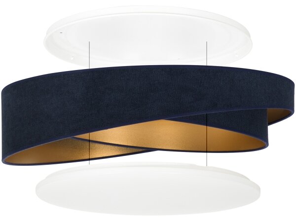 BRILAGI - LED stmievateľné svietidlo VELVET TWIST LED/36W/230V CCT priemer 65 cm WT modrý/zlatý + diaľkové ovládanie