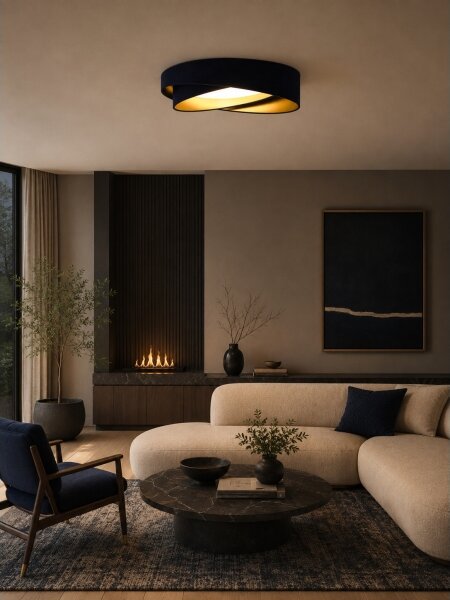 BRILAGI - LED stmievateľné svietidlo VELVET TWIST LED/36W/230V CCT priemer 65 cm WT modrý/zlatý + diaľkové ovládanie