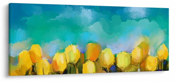 Obraz žltých tulipánov (120x50 cm)
