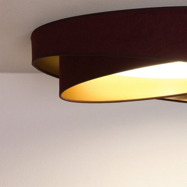 BRILAGI- LED stropné svietidlo VELVET TWIST LED/24W/230V 4000K priemer 55 cm bordová/zlatá