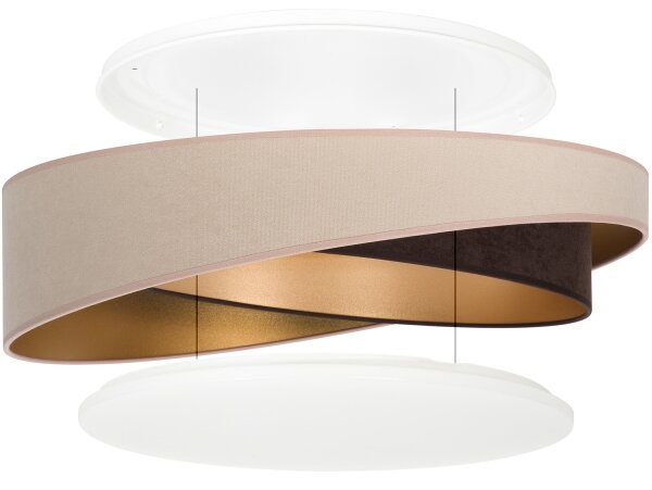 BRILAGI-LED Stropné svietidlo VELVET TWIST LED/24W/230V 4000K pr. 55 cm béžová/hnedá/zlatá