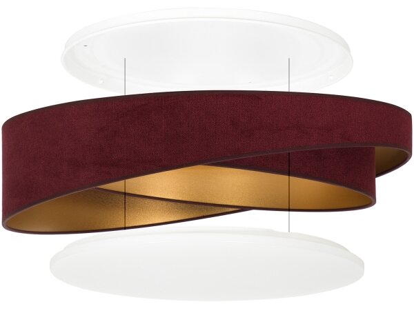 BRILAGI- LED stropné svietidlo VELVET TWIST LED/24W/230V 4000K priemer 55 cm bordová/zlatá