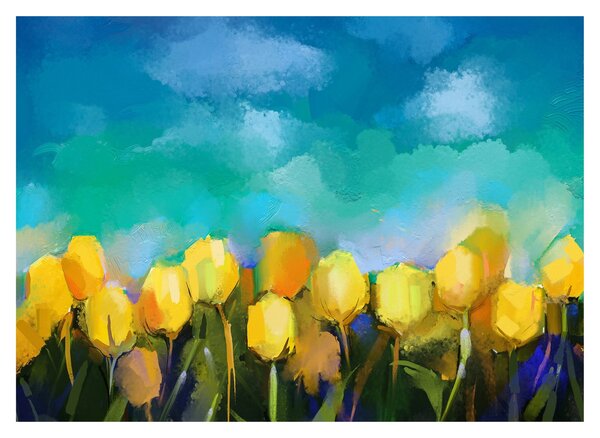Obraz žltých tulipánov (70x50 cm)