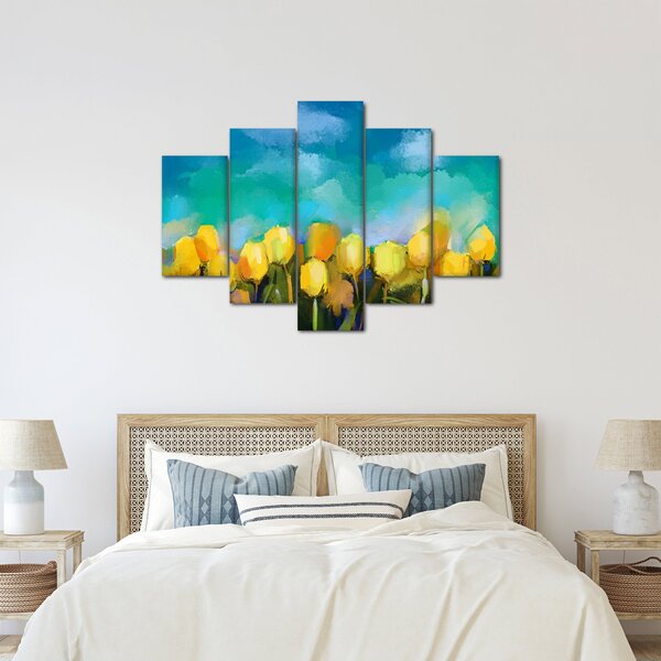 Obraz žltých tulipánov (150x105 cm)