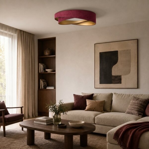BRILAGI- LED stropné svietidlo VELVET TWIST LED/24W/230V 4000K priemer 55 cm bordová/zlatá
