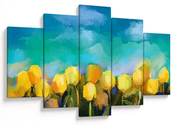 Obraz žltých tulipánov (150x105 cm)