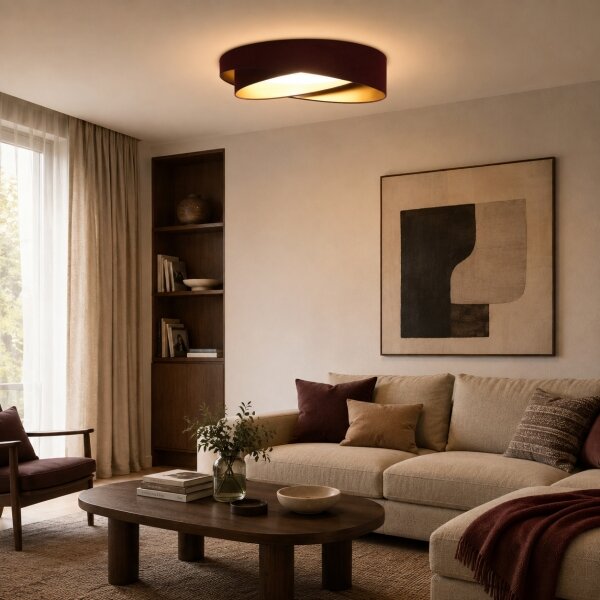 BRILAGI- LED stropné svietidlo VELVET TWIST LED/24W/230V 4000K priemer 55 cm bordová/zlatá