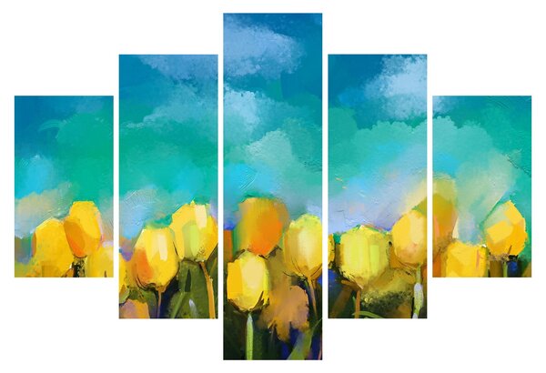 Obraz žltých tulipánov (150x105 cm)