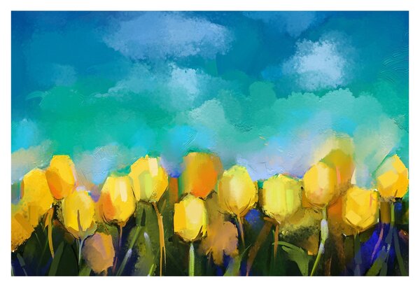 Obraz žltých tulipánov (90x60 cm)