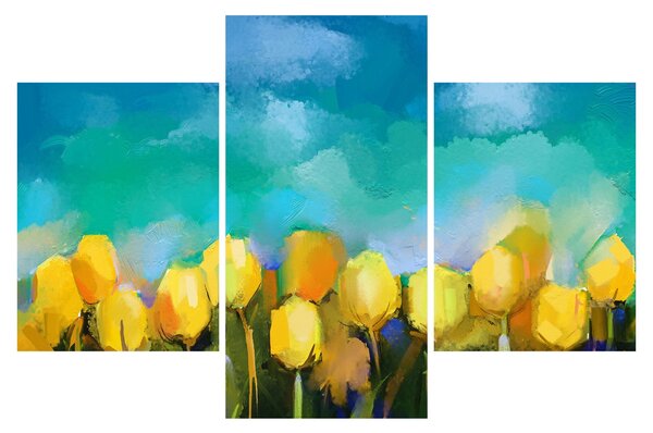 Obraz žltých tulipánov (90x60 cm)