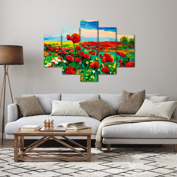 Obraz poľa s vlčími makmi (150x105 cm)