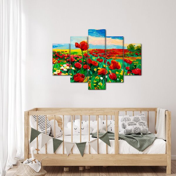 Obraz poľa s vlčími makmi (150x105 cm)