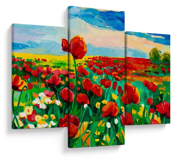 Obraz poľa s vlčími makmi (90x60 cm)