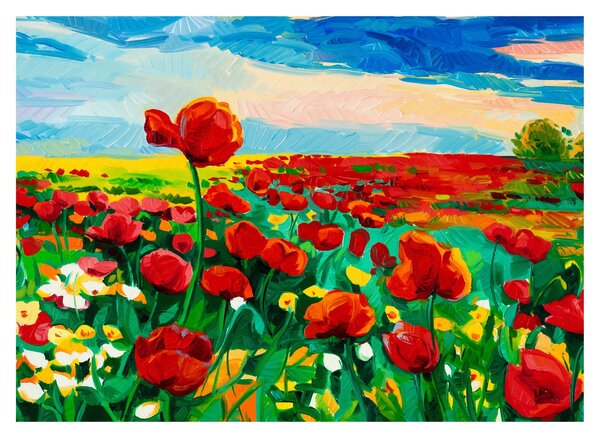 Obraz poľa s vlčími makmi (70x50 cm)