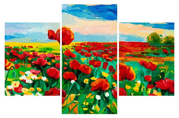 Obraz poľa s vlčími makmi (90x60 cm)