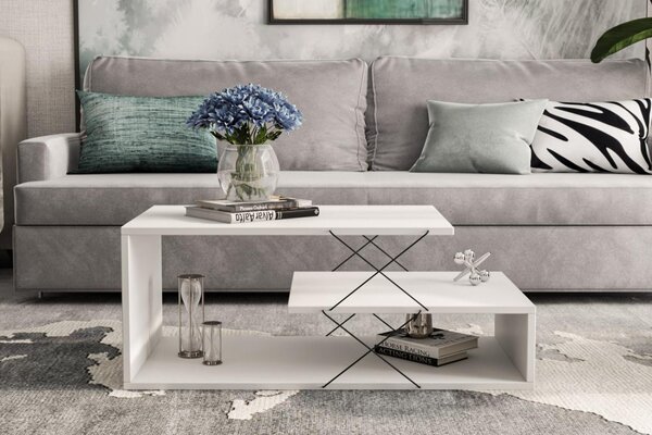 Hanah Home - Dizajnový konferenčný stolík CAYENNE 100 cm, MDF, biely