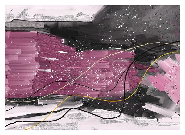 Obraz - Ružovo-čierna abstrakcia (70x50 cm)