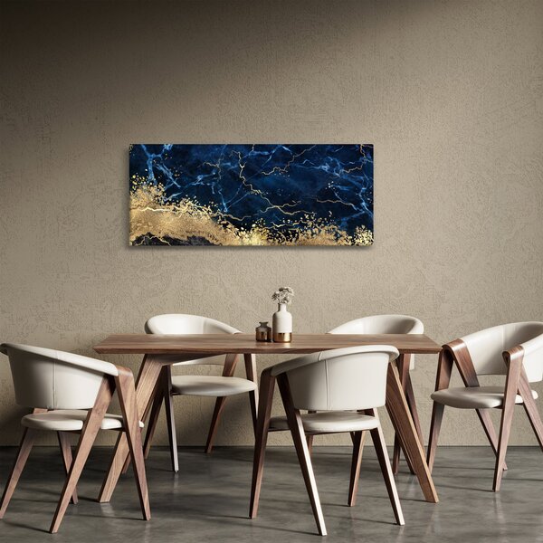 Obraz - Tmavo-modrý mramor (120x50 cm)